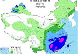 多地气温仍偏暖 南方降雨持续 ()